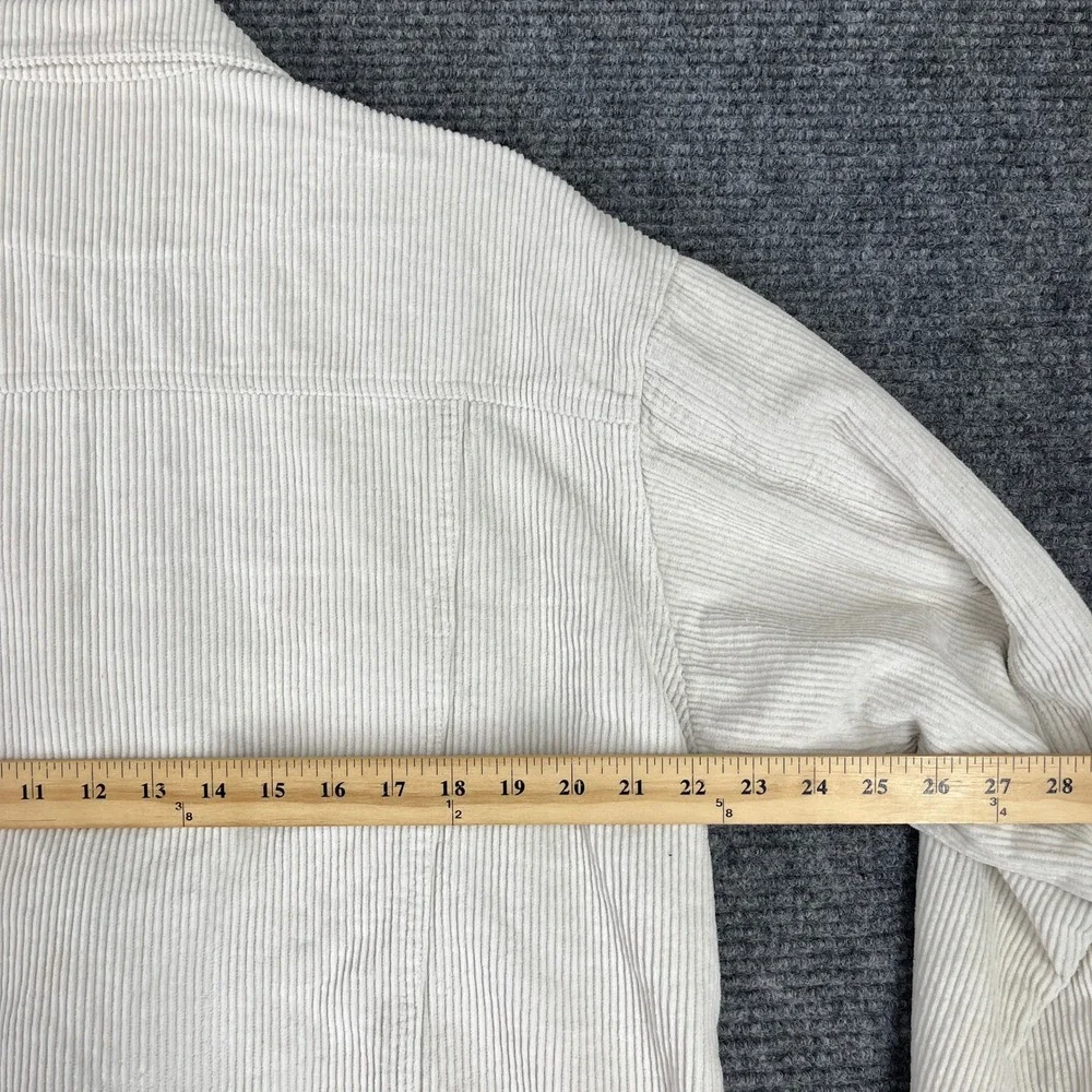 POL Corduroy Raw Hem Jacket Women L‎ Button Front Cropped Trucker